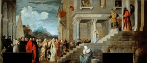寺院での聖母のプレゼンテーション、1534-1538。 作： Titian