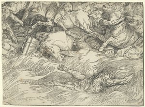 紅海へのファラオ軍の水没 作： Titian