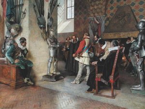 At the Armoury（油彩・キャンバス） 作： Tito Lessi