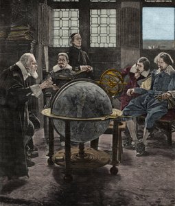 1640年、フィレンツェ近郊のアルチェトリにある異端審問の牢獄にガリレオ・ガリレイ（ガリレイ）を訪ねたジョン・ミルトン（1608-1674）。19世紀、T.Lessiの絵画からの彫刻。 作： Tito Lessi