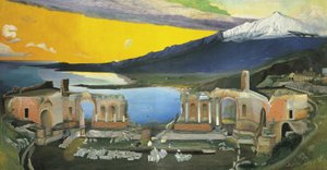 タオルミーナのギリシャ劇場の遺跡 作： Tivadar Csontváry Kosztka