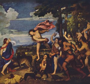 バッカスとアリアドネ、1520-1523、c1950。 作： Tiziano Vecelli