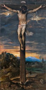 十字架上のキリストc。 1565。 作： Tiziano Vecelli