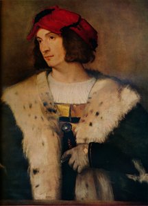 赤い帽子の男、c1510 作： Tiziano Vecelli
