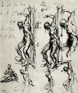 ブレーシアの聖セバスチャンのためのスケッチ、c1518、1937 作： Tiziano Vecelli