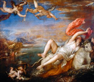 ヨーロッパのレイプ、1560-1561 作： Tiziano Vecelli