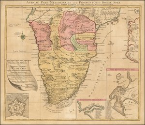 1778年、トビアス・コンラッド・ロッターによる南部アフリカの地図 作： Tobias Conrad Lotter