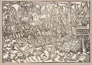ガイウス・デュイリウスは、カルタゴ人に対する海戦で勝利を収める 作： Tobias Stimmer