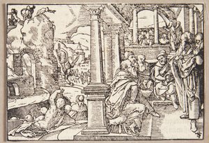 Spurius Cassius が崖から投げ出される 作： Tobias Stimmer