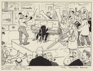 ロンドンのスケッチクラブ、ブーサバンドでの夜 作： Tom Browne
