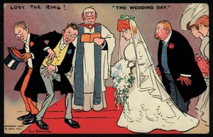 結婚式で指輪を見つけられない新郎とベストマン（クロモリト