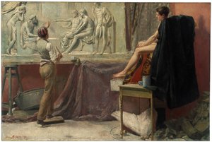 彫刻家のスタジオ、1885 作： Tom Roberts