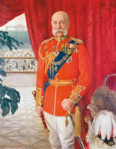 イギリス陸軍元帥の祝祭の制服を着た皇帝フランツ・ヨーゼフ1世 作： Tom von Dreger