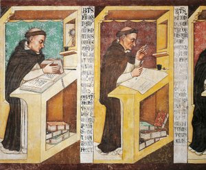 ヴィチェンツァの兄弟イスナルド、トンマーゾ・ダ・モデナ作（1325年頃または1326年～1379年）、フレスコ画、トレヴィソのドミニコ会支部家の司教座聖堂 作： Tomaso da (late 15th century) Modena