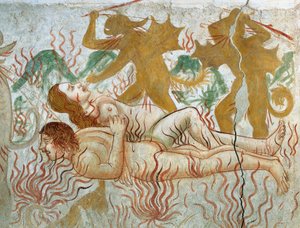 最後の審判、地獄、炎の中の呪われたカップル 作： Tommaso（アクティブ1479 1509）（ワークショップ）Cagnola