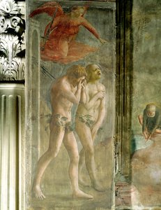アダムとイブは楽園から追放された、1427年頃（復元前）（30029および428037も参照） 作： Tommaso Masaccio