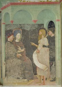 バプテスマのヨハネがヘロデとヘロディアを姦淫したことで叱責した1435 作： Tommaso Masolino da Panicale