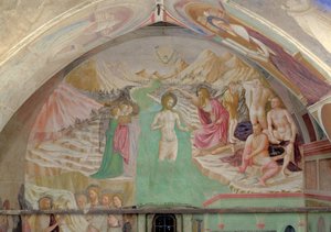 洗礼者聖ヨハネの生涯からのキリストの洗礼 作： Tommaso Masolino da Panicale