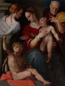 聖カタリナの神秘的な結婚を伴う聖家族 作： Tommaso d’Antonio Manzuoli, called Maso da San Friano
