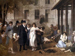 フィリップ・ピネル医師（1745-1826） 鎖につながれた精神異常者を解放する by トニー・ノルベルト・フルーリー 作： Tony Robert Fleury
