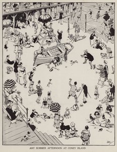 コニーアイランドの夏の午後（リトグラフ 作： Tony Sarg