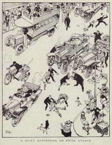 ニューヨーク5番街の静かな午後(リトグラフ) 作： Tony Sarg