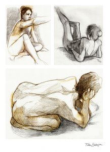 瞑想的な裸体の姿
