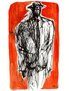 帽子をかぶった謎の男 作： Tore Bahnson