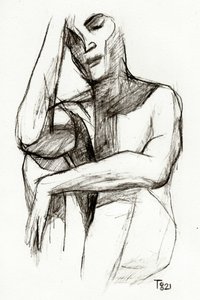 物思いにふける人物画 作： Tore Bahnson