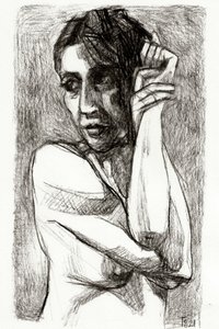 物思いにふける女性の絵 作： Tore Bahnson