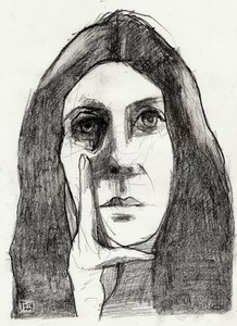 物思いにふける女性の肖像 作： Tore Bahnson
