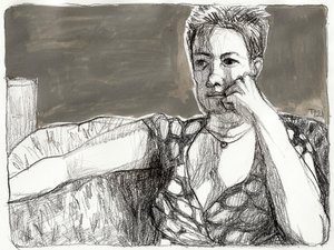 物思いにふける女性の肖像 作： Tore Bahnson