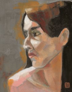 物思いにふける女性の横顔