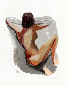 くつろいだ人物習作