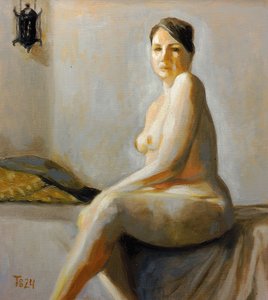 座る裸婦 作： Tore Bahnson