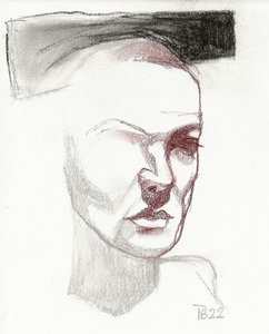 影を帯びた顔の習作 作： Tore Bahnson