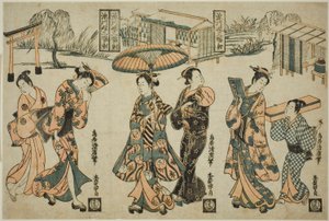 義ｒｌｓ おｆ 深川 ー あ Ｔ理ｐｔｙｃｈ （深川 娘 三幅対） 作： Torii Kiyohiro