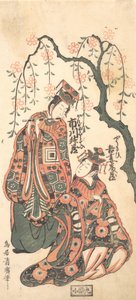 芝居景成兼似桜の一場面、1756年。 作： Torii Kiyohiro