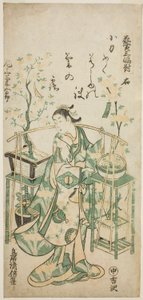 俳優 初代 尾上菊五郎 『花売三連祭壇画』右絵