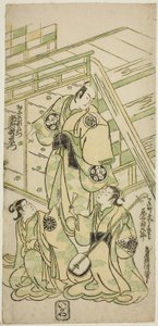 八代目市村羽左衛門が鬼男新左衛門役、初代尾上菊五郎が遊女薄雲役で、1744年正月に市村座で上演された『七草若柳蘇我』。 作： Torii Kiyomasu II