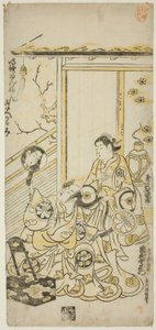 The Actors Tamazawa Saijiro I as Oiso no Tora and Ichimura Uzaemon VIII as Soga no Juro in the play "Haru wa Akebono Kuruwa Soga," performed at the Ichimura Theater in the first month, 1743 作： Torii Kiyomasu II