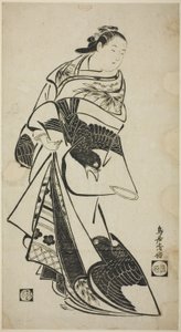 女性の立ち姿 作： Torii Kiyomasu I