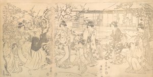 47 忠実な小売業者の忠臣蔵復讐からのシーン, ca. 1820年。 作： Torii Kiyomine