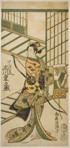 宝暦13年（1763）9月、市村座で上演された『星愛ことば東山の栄』の石女役、二代目瀬川菊之丞。 作： 鳥居清光初代