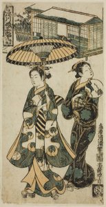 深川娘三枚つづき」より「お嬢様とお母様 作： 鳥居清光初代