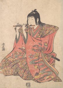 笛を吹く少年を表す人形 1780年。 作： Torii Kiyonaga