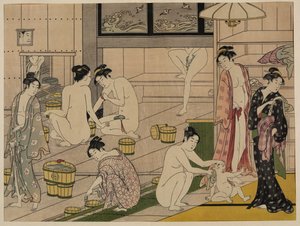 浴場、1785年頃（木版画 作： Torii Kiyonaga