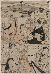 隅田川で舟遊び 作： Torii Kiyonaga