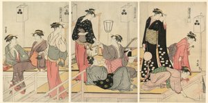 四条河原で夕涼み 作： Torii Kiyonaga