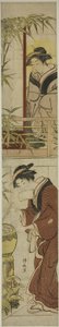 花魁が手を洗う 作： Torii Kiyonaga